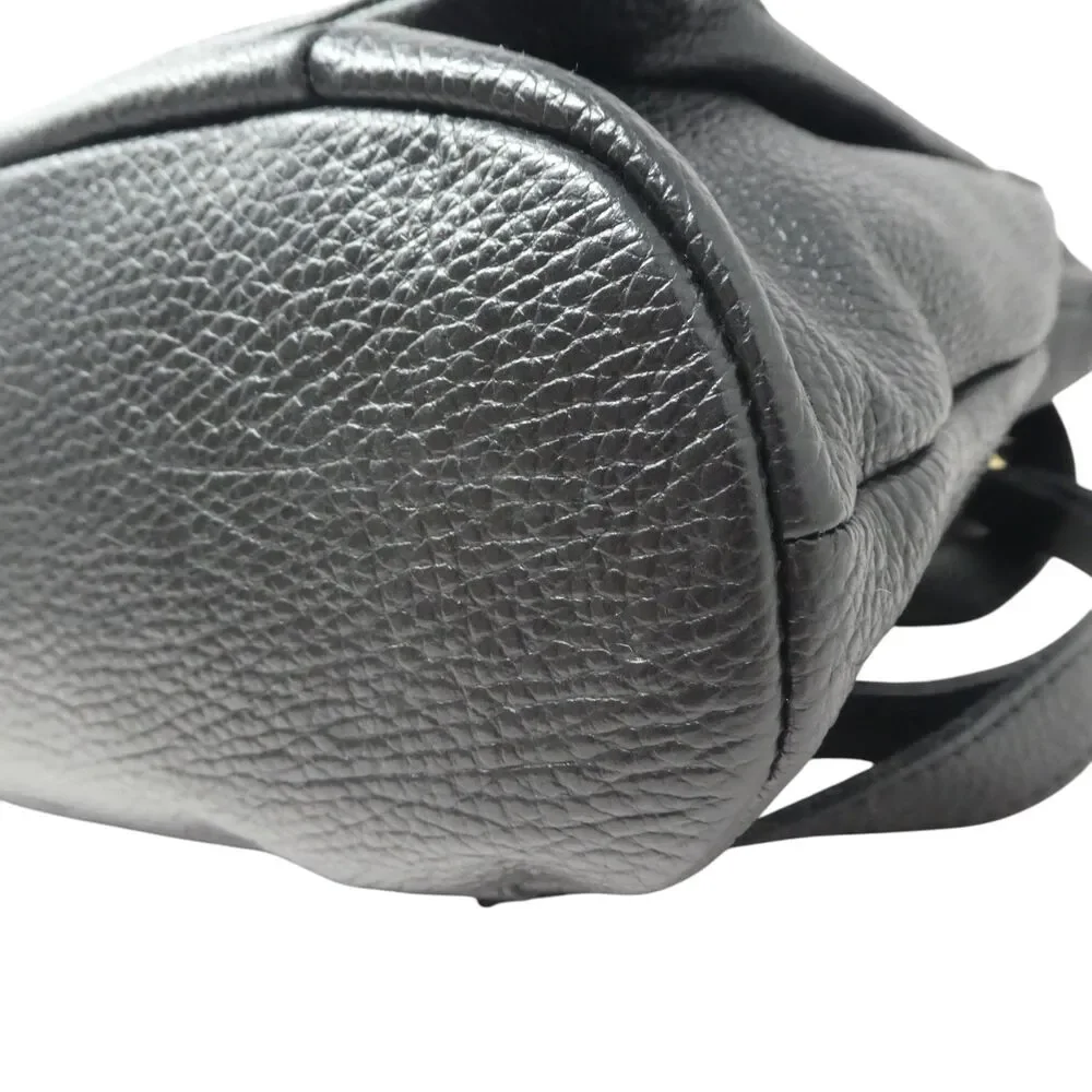 L. Credi Black Pebbled Leather Convertible Crossbody Backpack Purse Shoulder Bag